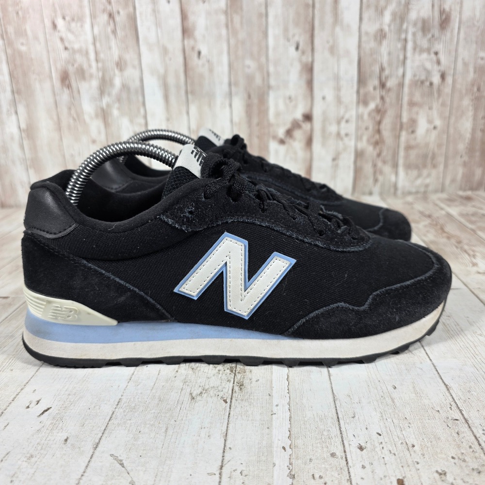 New Balance 515 Womens Black Light Blue‎ Suede Sneakers WL515CO3 Size 9